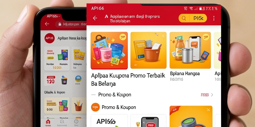 Tampilan antarmuka API66 dengan berbagai promosi kupon.