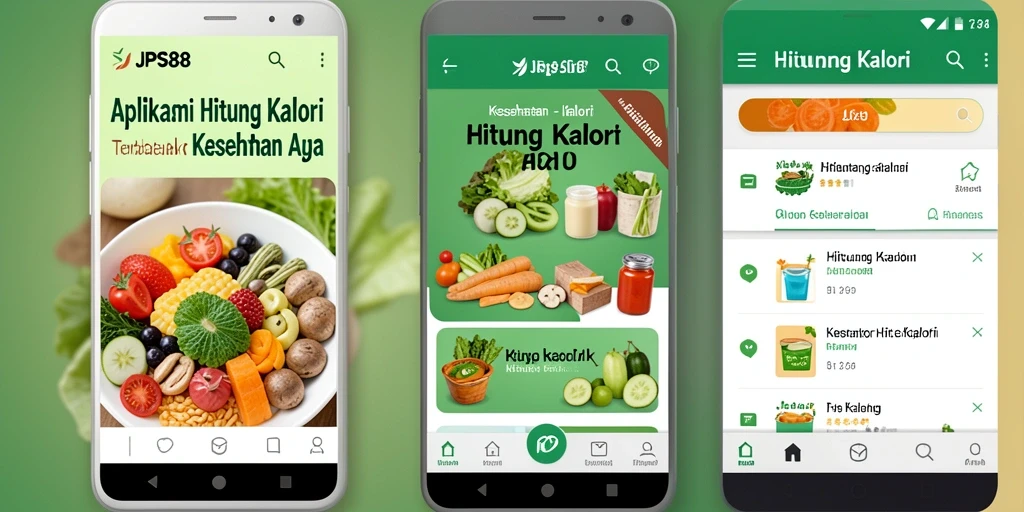 Screenshot antarmuka pengguna JPS88 yang menampilkan fungsi Hitung Kalori.
