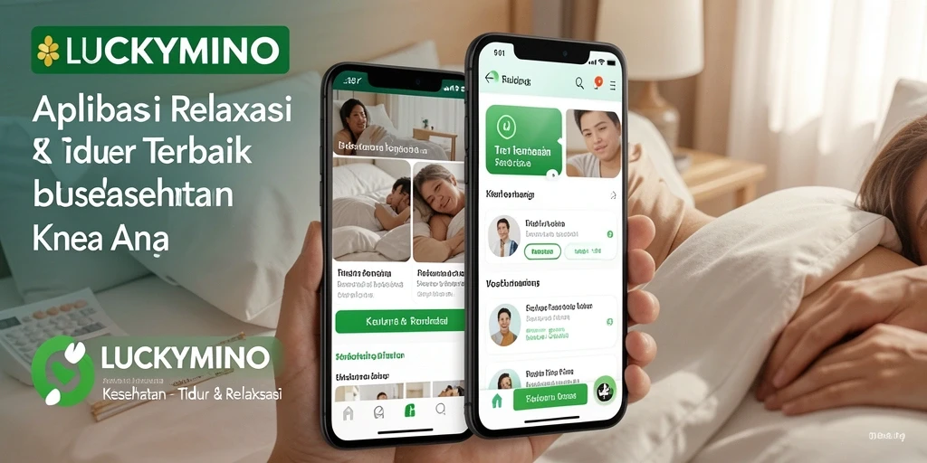 Tampilan antarmuka LUCKYMINO yang menenangkan untuk relaksasi dan tidur.