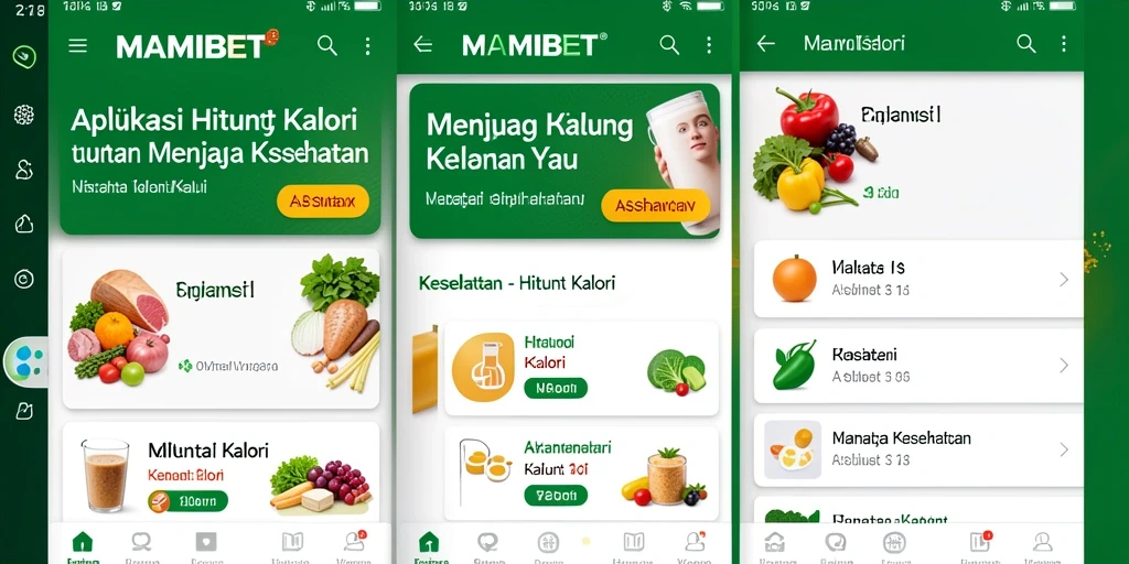 Tampilan antarmuka MAMIBET yang menampilkan fungsi Hitung Kalori.