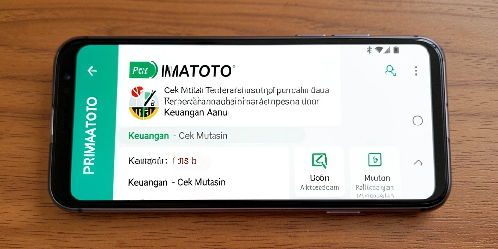 Antarmuka PRIMATOTO yang intuitif untuk cek mutasi keuangan.