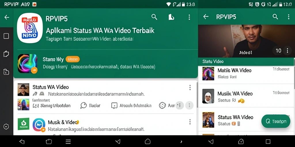 Tampilan antarmuka RPVIP5 dengan fitur pengeditan video status.