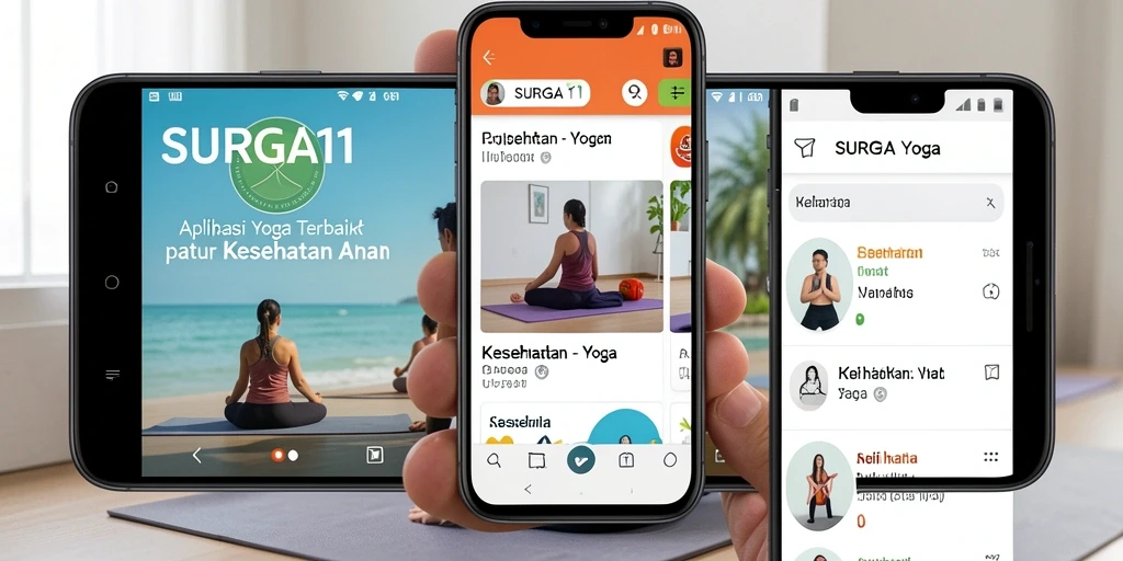 Antarmuka SURGA11 yang user-friendly untuk latihan yoga.