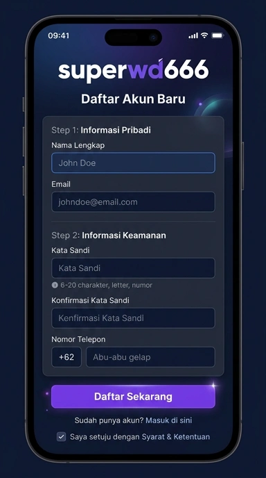 Panduan Registrasi Akun Superwd666 untuk Pengguna Android